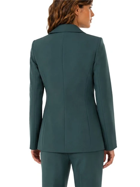 BLAZER MONOPETTO IN RASO OPACO DONNA VERDE SCURO