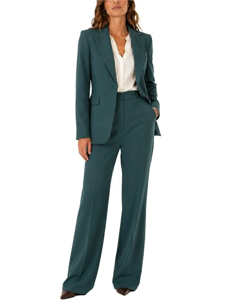 BLAZER MONOPETTO IN RASO OPACO DONNA VERDE SCURO