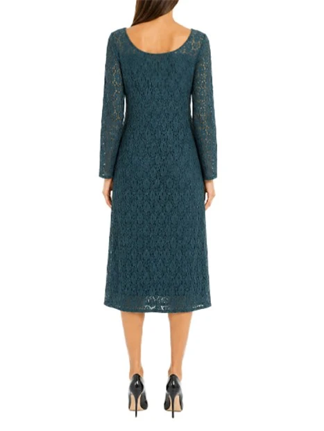 VESTITO LUNGO IN PIZZO CON LACCETTI DONNA VERDE