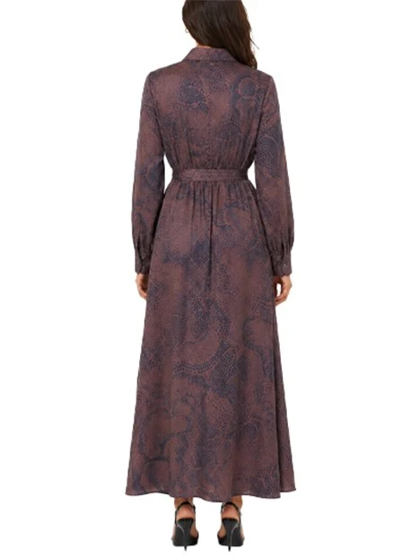 VESTITO CHEMISIER CON PINCE E SPACCHI LATERALI DONNA MARRONE