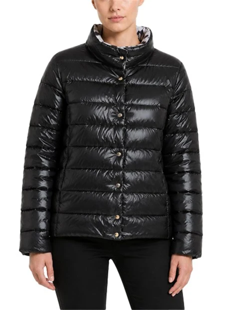 PIUMINO CORTO IN TESSUTO TECNICO ANTIGOCCIA REVERSIBILE DONNA GRIGIO