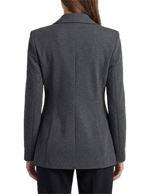 GIACCA DOPPIOPETTO IN JERSEY STRETCH CON PINCE E FIANCHETTI SAGOMATI DONNA GRIGIO