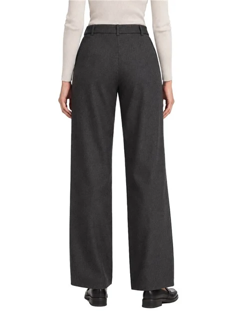 PANTALONE PALAZZO AMPIO IN MISTO LANA STRETCH DONNA ANTRACITE