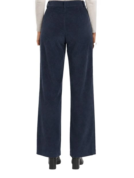 PANTALONE PALAZZO IN CINIGLIA STRETCH DONNA BLU
