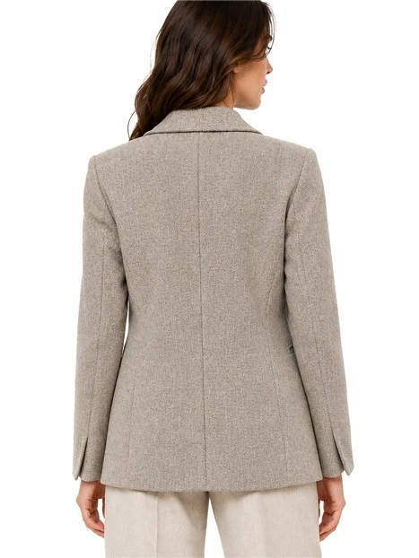 BLAZER MONOPETTO IN TESSUTO MORBIDO  DONNA MARRONE