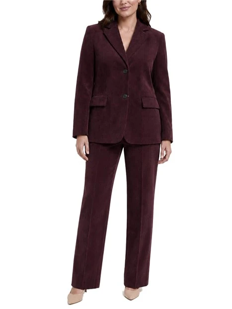 BLAZER MONOPETTO  IN VELLUTO STRETCH DONNA BORDEAUX