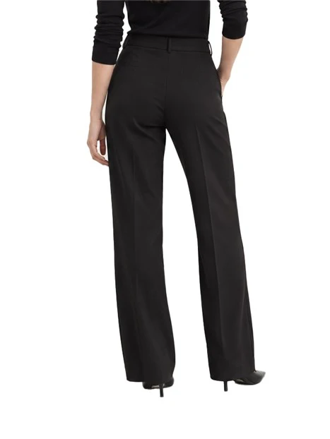 PANTALONI PALAZZO IN MISTO VISCOSA STRETCH LINEA FLARE DONNA NERO