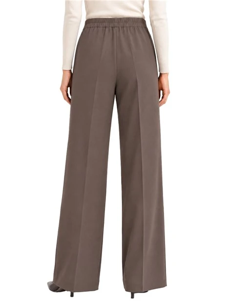 PANTALONI PALAZZO AMPI E FLUIDI DONNA MARRONE