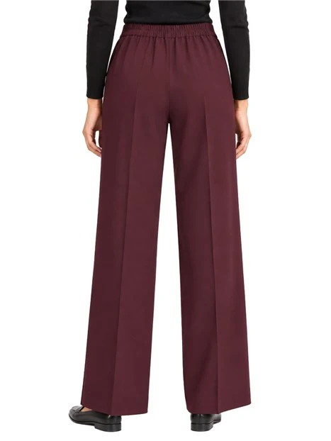 PANTALONI PALAZZO AMPI E FLUIDI DONNA BORDEAUX