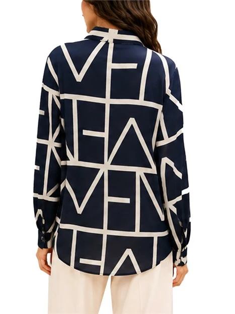 CAMICIA IN TWILL DI VISCOSA DONNA BLU