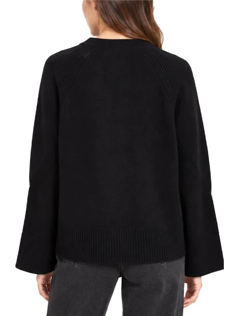 MAGLIA GIROCOLLO IN MISTO LANA MERINOS CON MANICHE RAGLAN DONNA