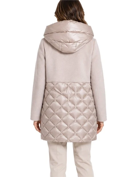 CAPPOTTO CORTO CON PARTE TRAPUNTATA E IMBOTTITURA RIMOVIBILE DONNA BEIGE