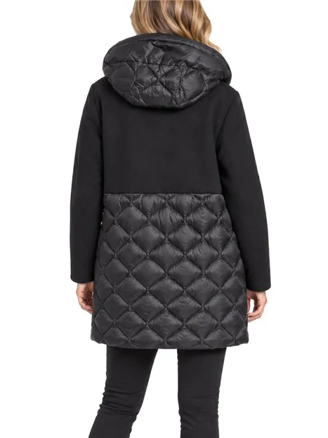 CAPPOTTO CORTO CON PARTE TRAPUNTATA E IMBOTTITURA RIMOVIBILE DONNA NERO