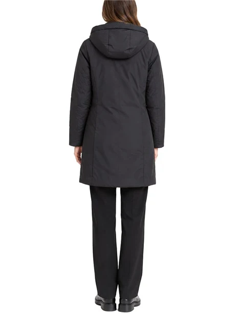 PIUMINO IMBOTTITO REVERSIBILE CON CAPPUCCIO DONNA NERO