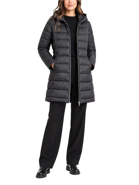 PIUMINO IMBOTTITO REVERSIBILE CON CAPPUCCIO DONNA NERO