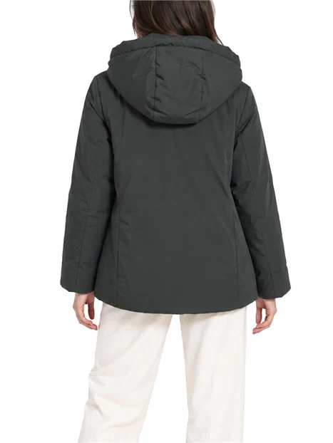PIUIMINO IMBOTTITO REVERSIBILE CON CAPPUCCIO DONNA VERDE