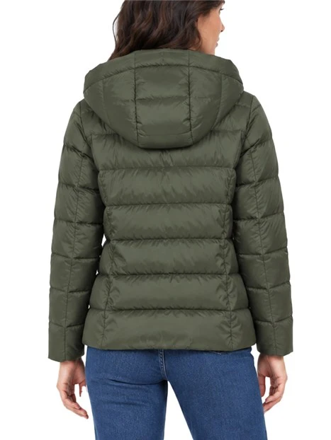 PIUIMINO IMBOTTITO REVERSIBILE CON CAPPUCCIO DONNA VERDE