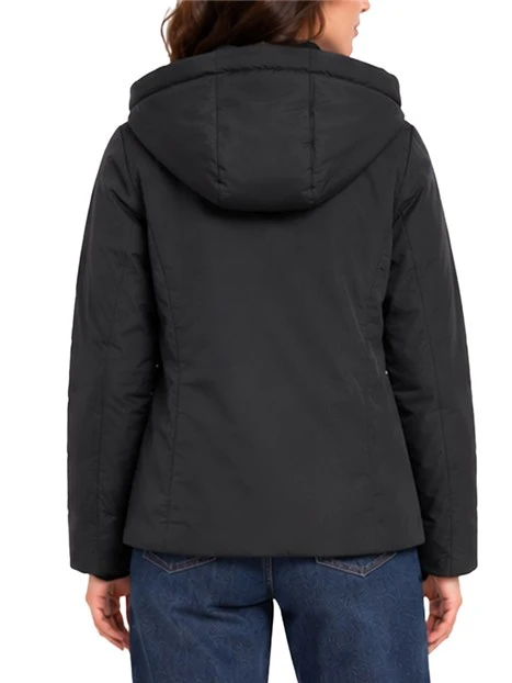 PIUIMINO IMBOTTITO REVERSIBILE CON CAPPUCCIO DONNA NERO