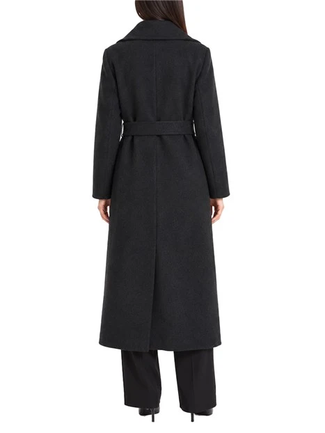 CAPPOTTO LUNGO  DOPPIOPETTO IN MISTO LANA DOUBLE-FACE DONNA ANTRACITE
