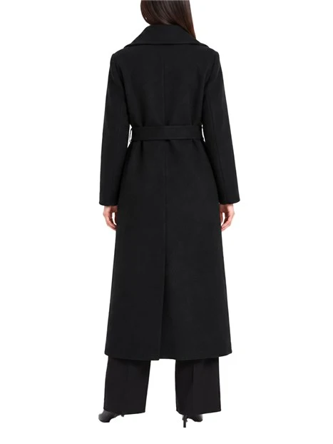 CAPPOTTO LUNGO  DOPPIOPETTO IN MISTO LANA DOUBLE-FACE DONNA NERO