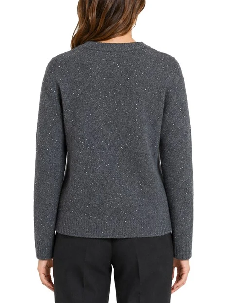 MAGLIA GIROCOLLO IN FILATO MISTO CON PAILLETTES DONNA GRIGIO