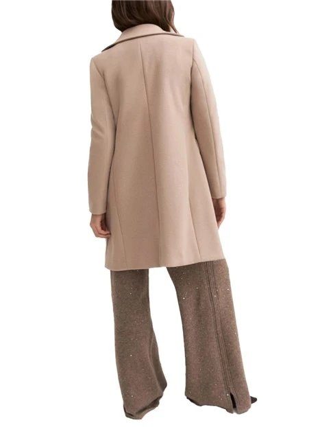 CAPPOTTO CORTO MONOPETTO IN JERSEY PANNO SOFT MISTO VISCOSA DONNA BEIGE