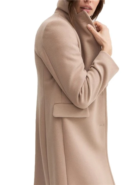 CAPPOTTO CORTO MONOPETTO IN JERSEY PANNO SOFT MISTO VISCOSA DONNA BEIGE