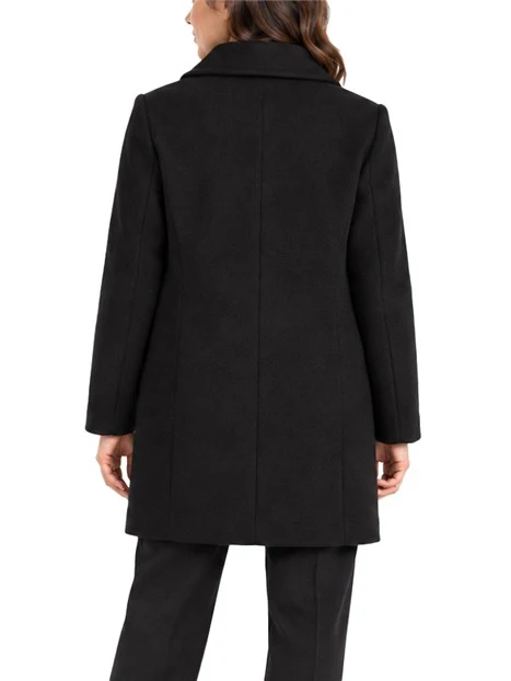 CAPPOTTO CORTO MONOPETTO IN JERSEY PANNO SOFT MISTO VISCOSA DONNA NERO