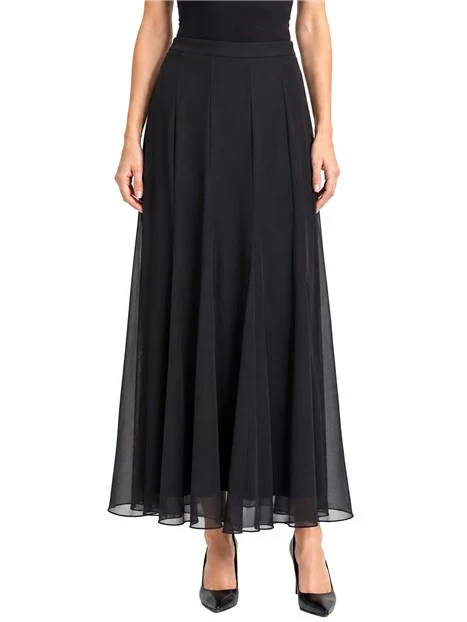 GONNA LUNGA FLUIDA DONNA NERO