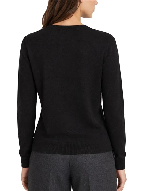 MAGLIA GIROCOLLO IN MISTO VISCOSA E LANA DONNA NERO