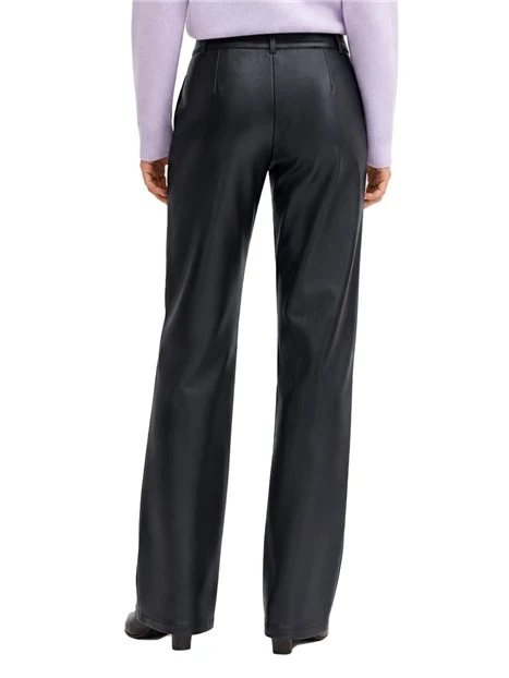 PANTALONI PALAZZO IN JERSEY SPALMATO CON ZIP NASCOSTA DONNA BLU