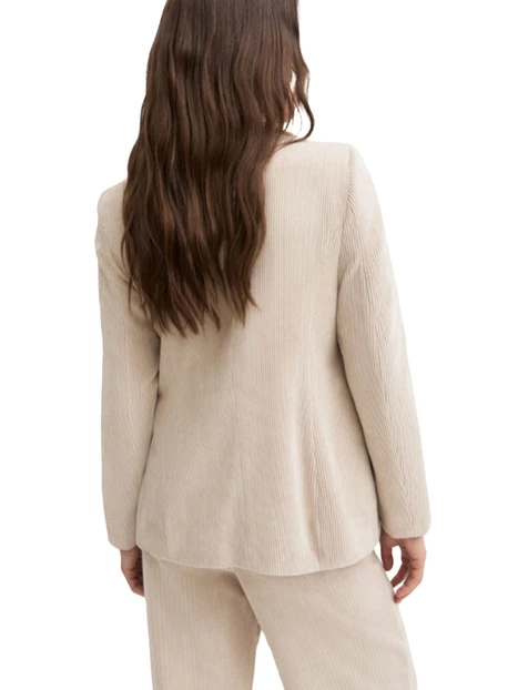 BLAZER MONOPETTO  IN VELLUTO STRETCH DONNA AVORIO