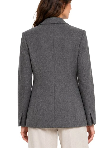 BLAZER MONOPETTO IN TESSUTO MORBIDO  DONNA ANTRACITE