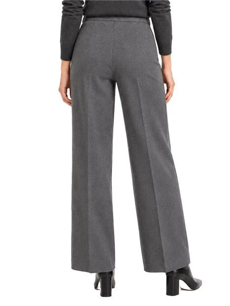 PANTALONI PALAZZO IN JERSEY DI MISTO COTONE STRETCH CON LAVORAZIONE JACQUARD DONNA ANTRACITE