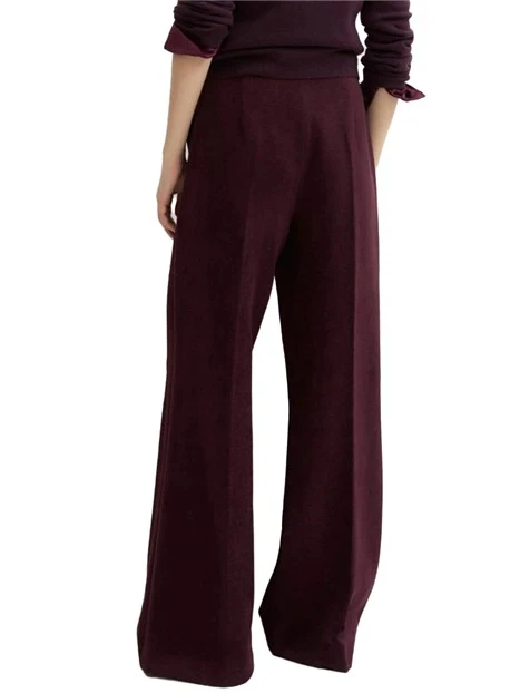 PANTALONI PALAZZO A VITA ALTA IN CINIGLIA STRETCH DONNA VIOLA