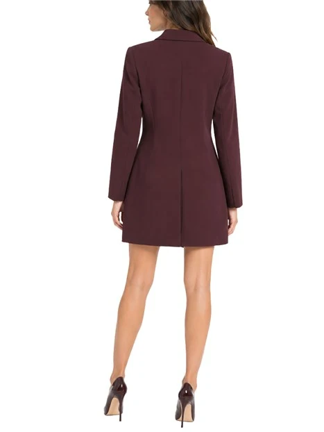VESTITO CORTO EFFETTO BLAZER DONNA BORDEAUX