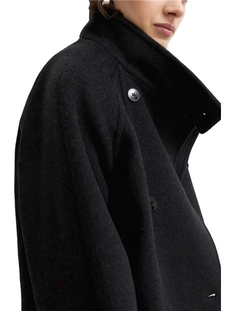 CAPPOTTO CORTO DOPPIOPETTO OVERSIZE IN MISTO LANA DONNA ANTRACITE