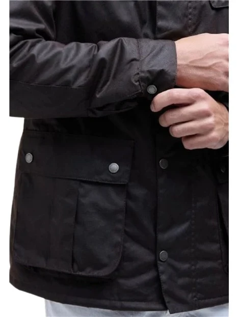 GIACCA CERATA CON TASCHE A SOFFIETTO UOMO MARRONE