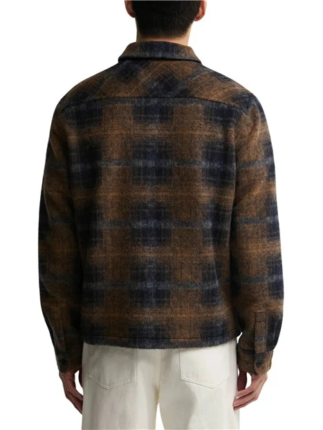 GIACCA OVERSHIRT IN MISTO LANA UOMO BLU