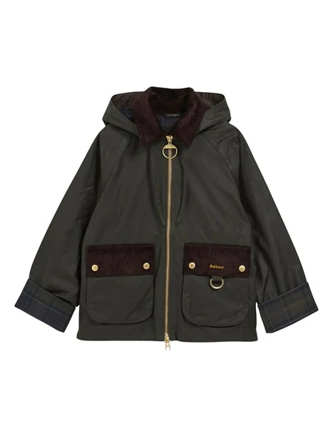 GIACCA IMPERMEABILE CERATA CON CAPPUCCIO STACCABILE DONNA VERDE
