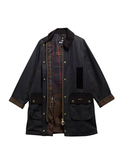 GIACCA IMPERMEABILE CERATA IN TARTAN DONNA VERDE