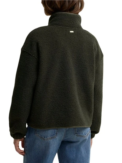 GIACCA CORTA IN PILE STILE BOMBER DONNA VERDE