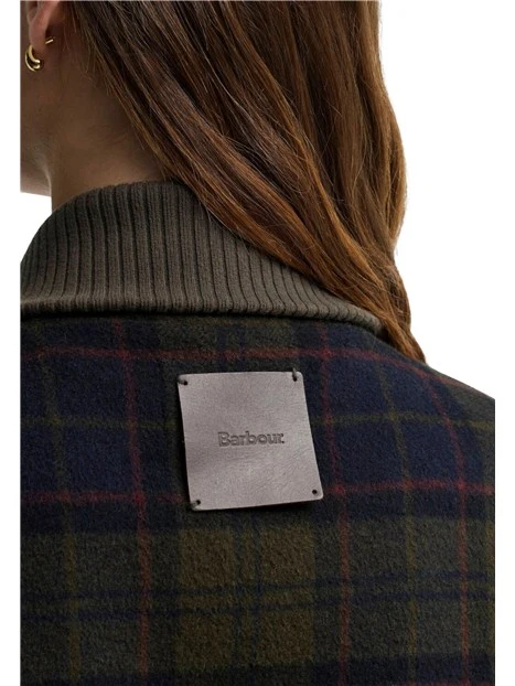 GIACCA CORTA OVERSHIRT IN MISTO LANA TARTAN DONNA VERDE