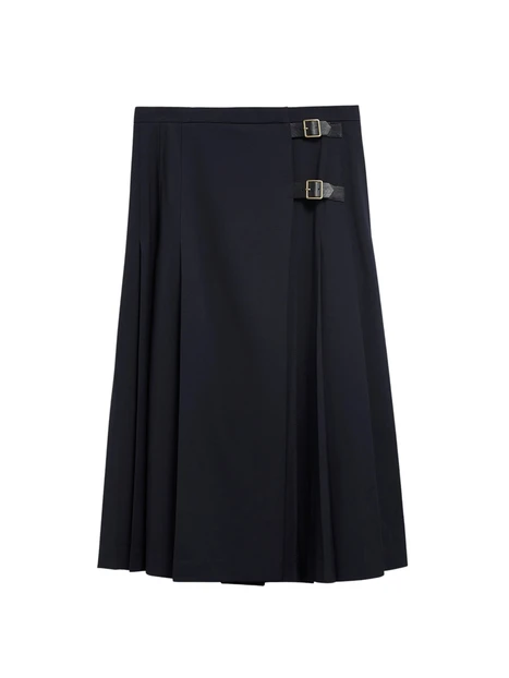 GONNA MIDI A PIEGHE DONNA BLU