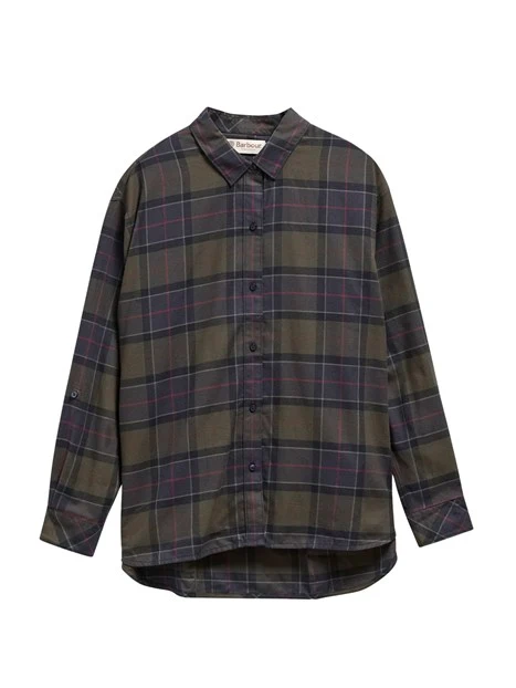 CAMICIA CON VESTIBILITÀ RILASSATA IN TARTAN DONNA VERDE