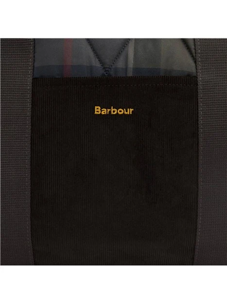 BORSA A MANO TOTE TRAPUNTATA IN TARTAN DONNA BLU