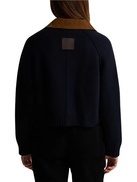 CARDIGAN CON CINTURA IN MAGLIA DONNA BLU