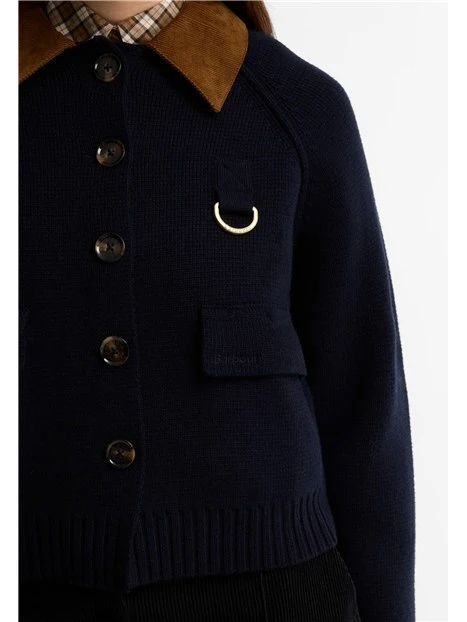 CARDIGAN CON CINTURA IN MAGLIA DONNA BLU