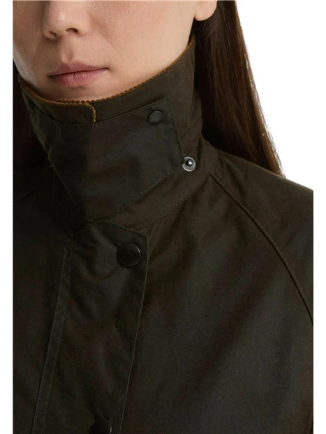 GIACCA IMPERMEABILE CERATA BEDALE DONNA VERDE