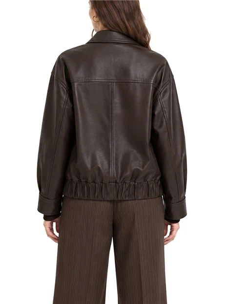 GIACCA IN PELLE MODELLO BOMBER DONNA MARRONE